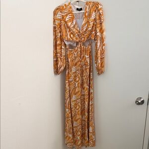 VICI Orange Patterned Maxi Dress